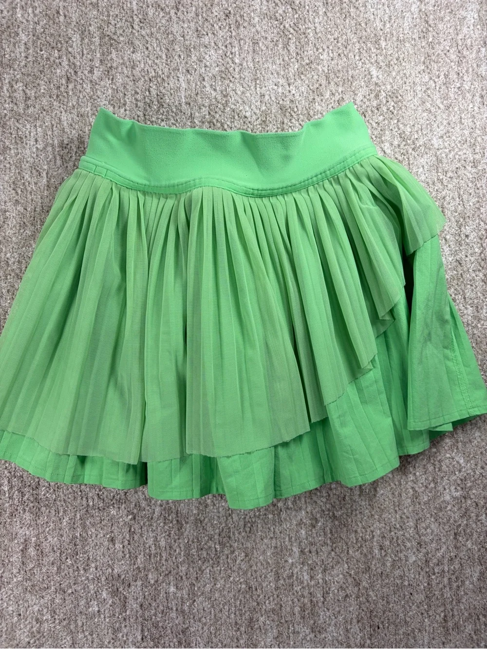 lululemon athletica Bright Green Pleated Skater Skirt